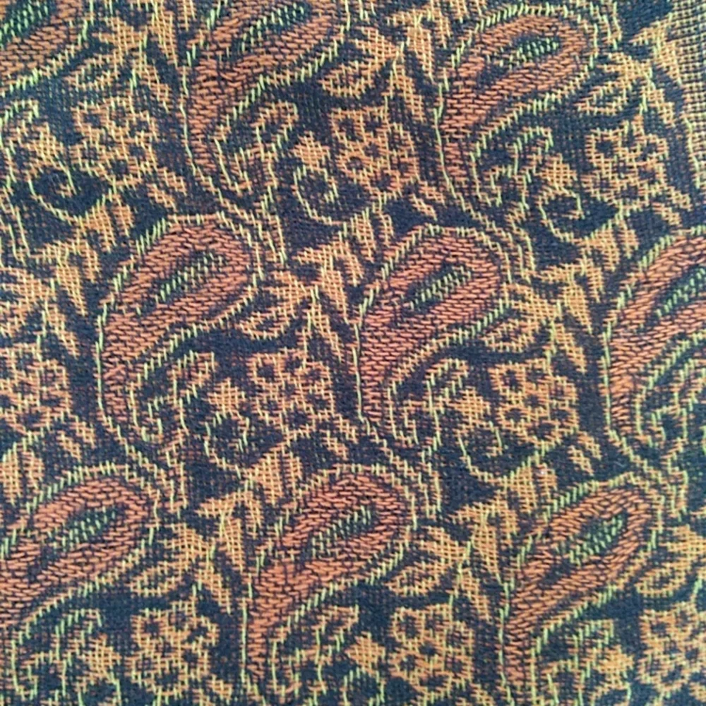 Zu's Paisley Fringed Wolle Silk Blend Scarf Wrap